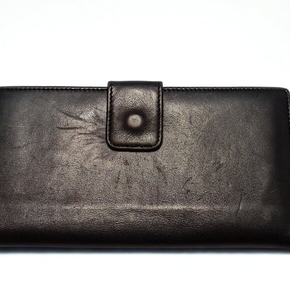 Gucci Black Leather Wallet with Bamboo Bit – Cleaned & Conditioned – Vintage - Picture 6 of 7